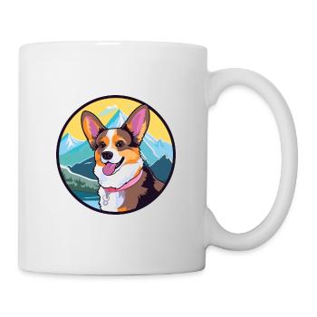 Cardigan Welsh Corgi chien race Cartoon Kawaii Wate - Mug blanc - blanc - Droite