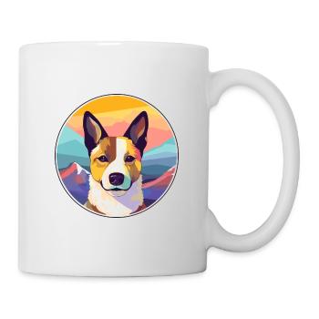Canaan chien race dessin animé Kawaii aquarelle - Mug blanc - blanc - Droite