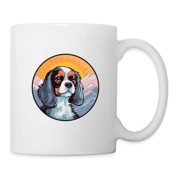 Cavalier Dog Breed Cartoon Kawaii Watercolor - Mug - white - Right