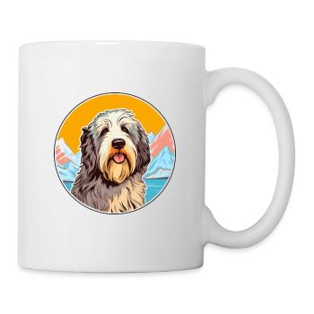 Catalan Sheepdog Dog Breed Cartoon Kawaii Watercol - Mug - white - Right