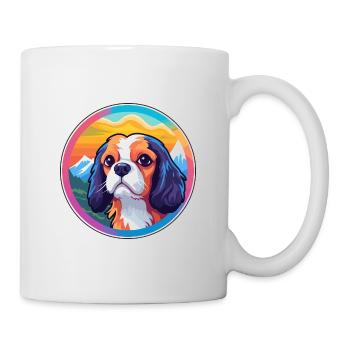 Cavalier King Charles Spaniel Dog Breed Cartoon Ka - Mug - white - Right