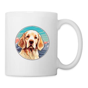 Clumber Spaniel Dog Breed Cartoon Kawaii Watercolo - Mug - white - Right