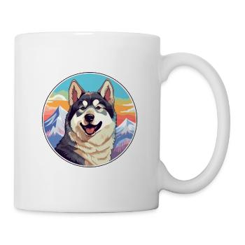 Labrador canadien Husky chien race Cartoon Kawaii W - Mug blanc - blanc - Droite