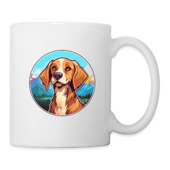 Cesky Fousek chien race dessin animé Kawaii aquarelle - Mug blanc - blanc - Droite