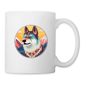 Chinesische kaiserliche Hunderasse Karikatur Kawaii Watercol - Tasse - Weiß - Rechts