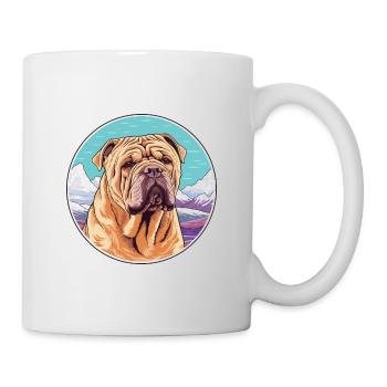 Chinese Shar Pei Dog Breed Cartoon Kawaii Watercol - Mug - white - Right