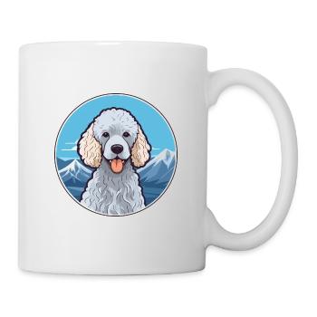 Corded Poodle Dog Breed Cartoon Kawaii Watercolor - Mug - white - Right