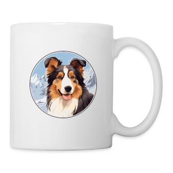 Collie Dog Breed Cartoon Kawaii Watercolor - Mug - white - Right