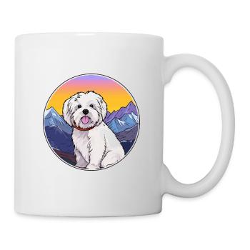 Coton De Tuléar Race De Chien Cartoon Kawaii Watercolo - Mug blanc - blanc - Droite