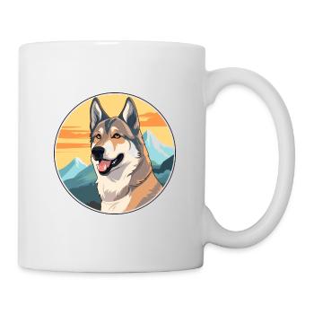 Tschechoslowakischer Wolfshund Hunderasse Karikatur Kawaii W - Tasse - Weiß - Rechts