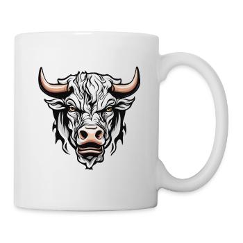Stier / Bulle / Tier / Hörner / Stierkampf - Tasse - Weiß - Rechts