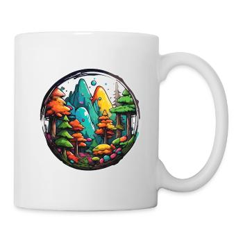 Wald / Wildnis / Natur / Bäume / grün / Idylle - Tasse - Weiß - Rechts