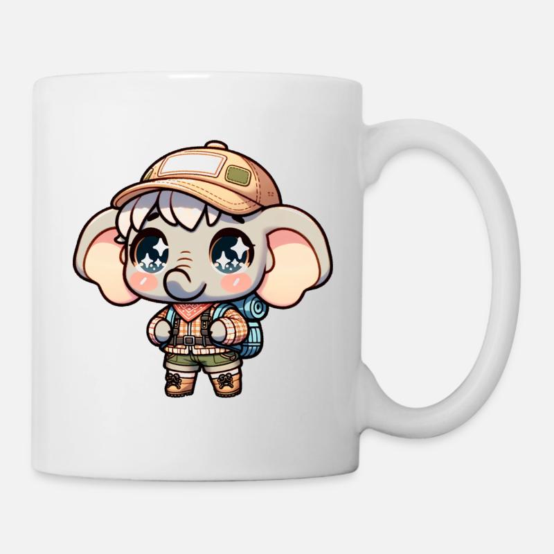 Éléphant Randonnée Grande Aventure Éléphant - Mug blanc - blanc