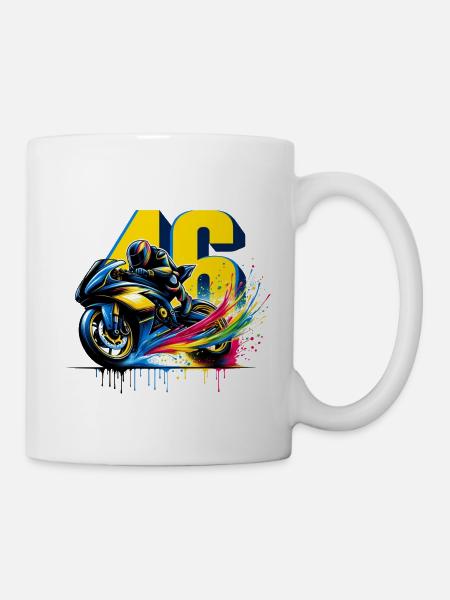 Moto valentino Biker t-shirt rossi 46 - Mug - white