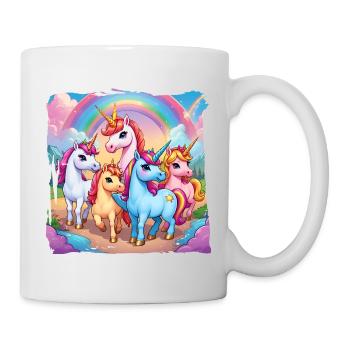 Einhornfamilie - Tasse - Weiß - Rechts