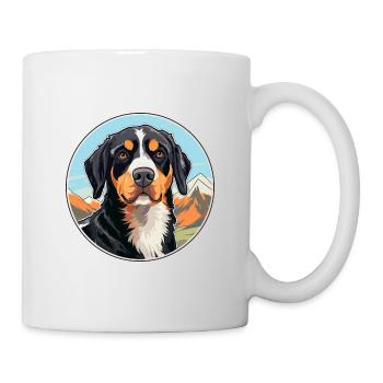 Entlebucher Mountain Dog Breed Cartoon Kawaii Wate - Mug blanc - blanc - Droite