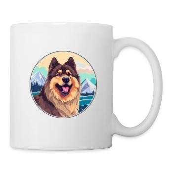 Eurasier Dog Breed Cartoon Kawaii Watercolor - Mug - white - Right