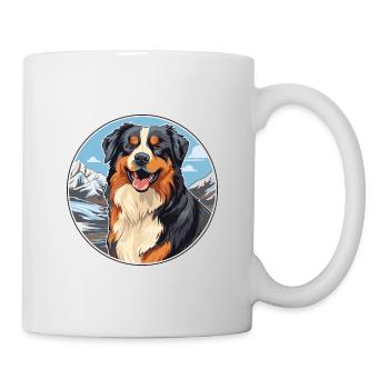 English Shepherd Dog Breed Cartoon Kawaii Watercol - Mug - white - Right