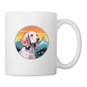 English Setter Dog Breed Cartoon Kawaii Watercolor - Mug - white - Right