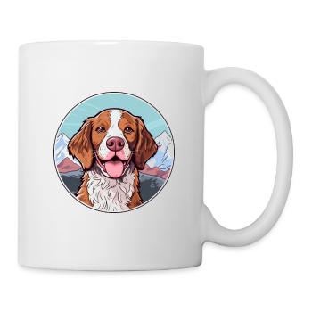 Français Bretagne chien race Cartoon Kawaii Watercolo - Mug blanc - blanc - Droite