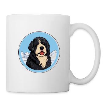 Friesische Wasserhundrasse Karikatur Kawaii Aquarell - Tasse - Weiß - Rechts
