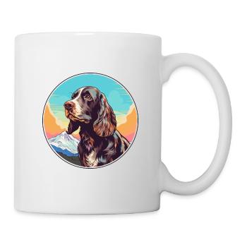 Field Spaniel Hunderasse Cartoon Kawaii Aquarell - Tasse - Weiß - Rechts
