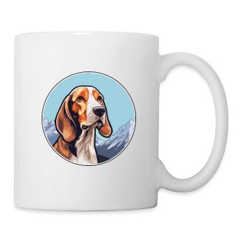 Finnish Hound Dog Breed Cartoon Kawaii Watercolor - Mug - white - Right