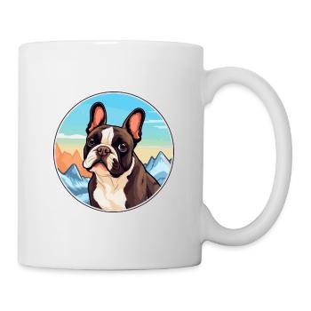 Bouledogue Français chien race Cartoon Kawaii aquarelle - Mug blanc - blanc - Droite