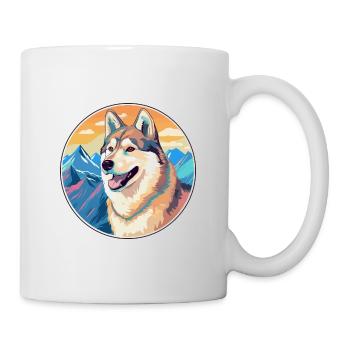 Ostsibirische Laika-Hunderasse Karikatur Kawaii-Wasser - Tasse - Weiß - Rechts
