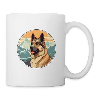 Race de chien de berger d’Europe de l’Est Cartoon Kawaii Wa - Mug blanc - blanc - Droite