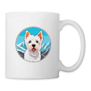 Anglais Terrier Blanc Chien Race Cartoon Kawaii Wat - Mug blanc - blanc - Droite