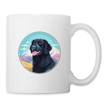 Plat enduit Retriever chien race dessin animé Kawaii Wat - Mug blanc - blanc - Droite