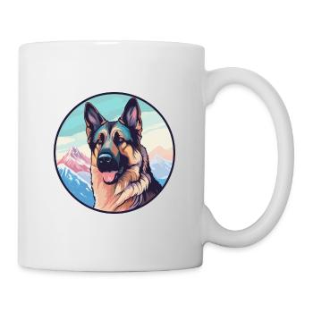German Shepherd Dog Breed Cartoon Kawaii Watercolo - Mug - white - Right