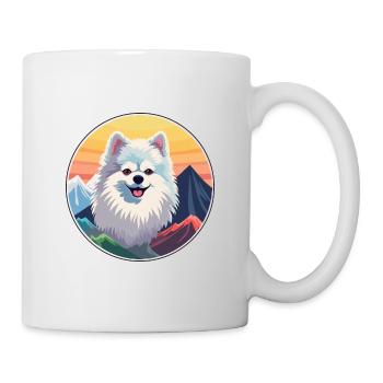German Spitz Dog Breed Cartoon Kawaii Watercolor - Mug - white - Right