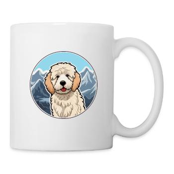 Allemand Sheeppoodle chien race Cartoon Kawaii Waterc - Mug blanc - blanc - Droite