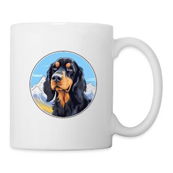 Gordon Setter chien race dessin animé Kawaii aquarelle - Mug blanc - blanc - Droite