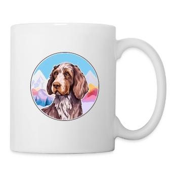 German Wirehaired Pointer Dog Breed Cartoon Kawaii - Mug - white - Right