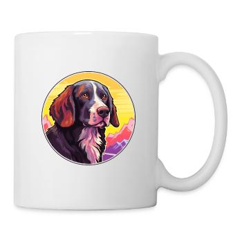 Frisian Pointing Dog Breed Cartoon Kawaii Watercol - Mug - white - Right