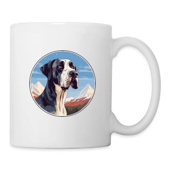 Große Dogge Hunderasse Cartoon Kawaii Aquarell - Tasse - Weiß - Rechts