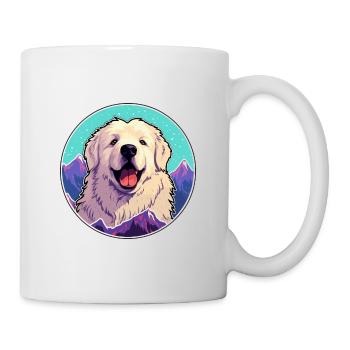 Great Pyrenees Dog Breed Cartoon Kawaii Watercolor - Mug - white - Right