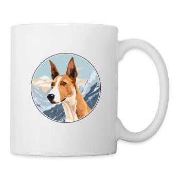 Ibizan Hound Dog Breed Cartoon Kawaii Watercolor - Mug - white - Right