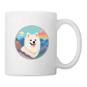 Spitz indien chien race Cartoon Kawaii aquarelle - Mug blanc - blanc - Droite