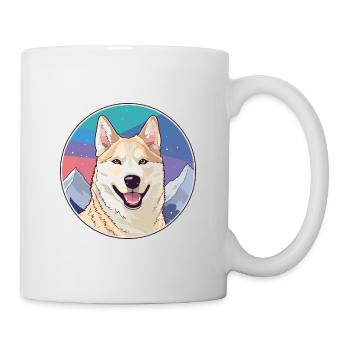 Jindo Hunderasse Karikatur Kawaii Aquarell - Tasse - Weiß - Rechts