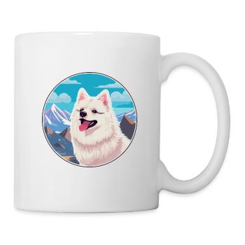 Spitz japonais chien race dessin animé Kawaii aquarelle - Mug blanc - blanc - Droite