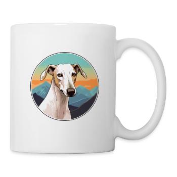 Galgo Español Hunderasse Cartoon Kawaii Aquarell - Tasse - Weiß - Rechts