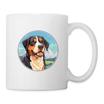 Grande race de bouvier suisse Cartoon Kawaii Wa - Mug blanc - blanc - Droite
