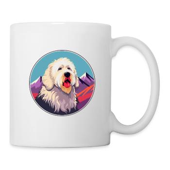 Labradoodle Dog Breed Cartoon Kawaii Watercolor - Mug - white - Right