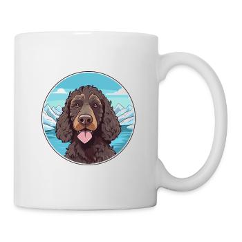 Irischer Wasserspaniel Hunderasse Cartoon Kawaii Wasser - Tasse - Weiß - Rechts