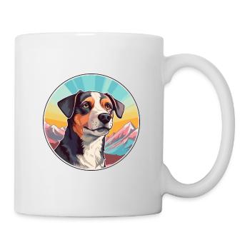 Karakachan chien race dessin animé Kawaii aquarelle - Mug blanc - blanc - Droite