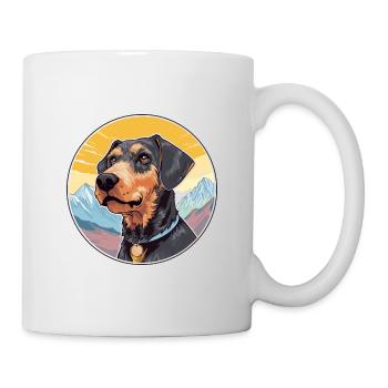Jagdterrier Dog Breed Cartoon Kawaii Watercolor - Mug - white - Right